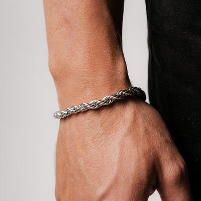 Rope Bracelet 6MM (Silver Plated)