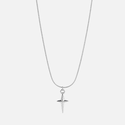 Snake Cross Pendant (Silver Plated)