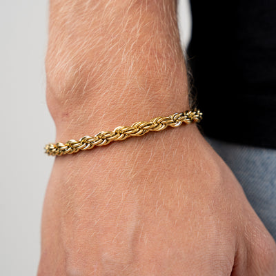 Rope Bracelet 6MM (18K Gold Plated)