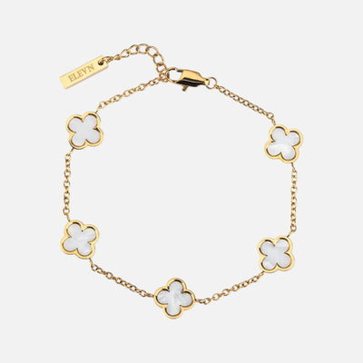 Fortuna Klaver Bracelet White (18K Gold Plated)