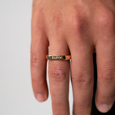 Flat Logo Ring (18K Gold Plated)
