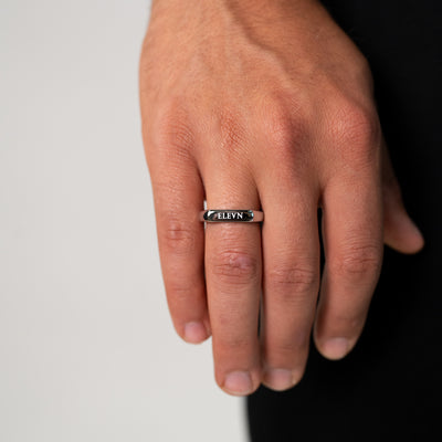 Flat Logo Ring (Silver Plated)