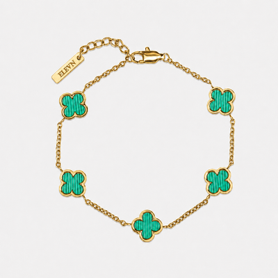 Fortuna Clover Bracelet Green (18K Gold Plated)