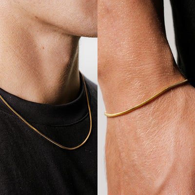 Bundle: Square Chain + Bracelet 1.4MM (18K Gold Plated)