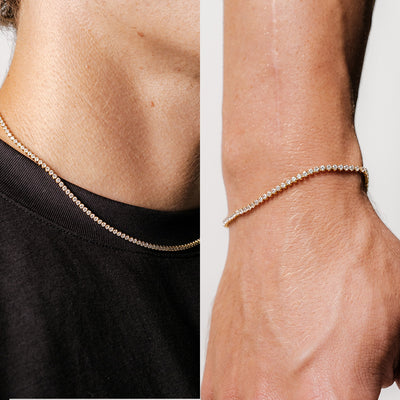 Bundle: Tennis Bracelet + Chain 2MM (18K Gold Plated)