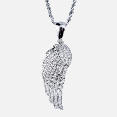 Diamond Wing Pendant (Silver Plated)